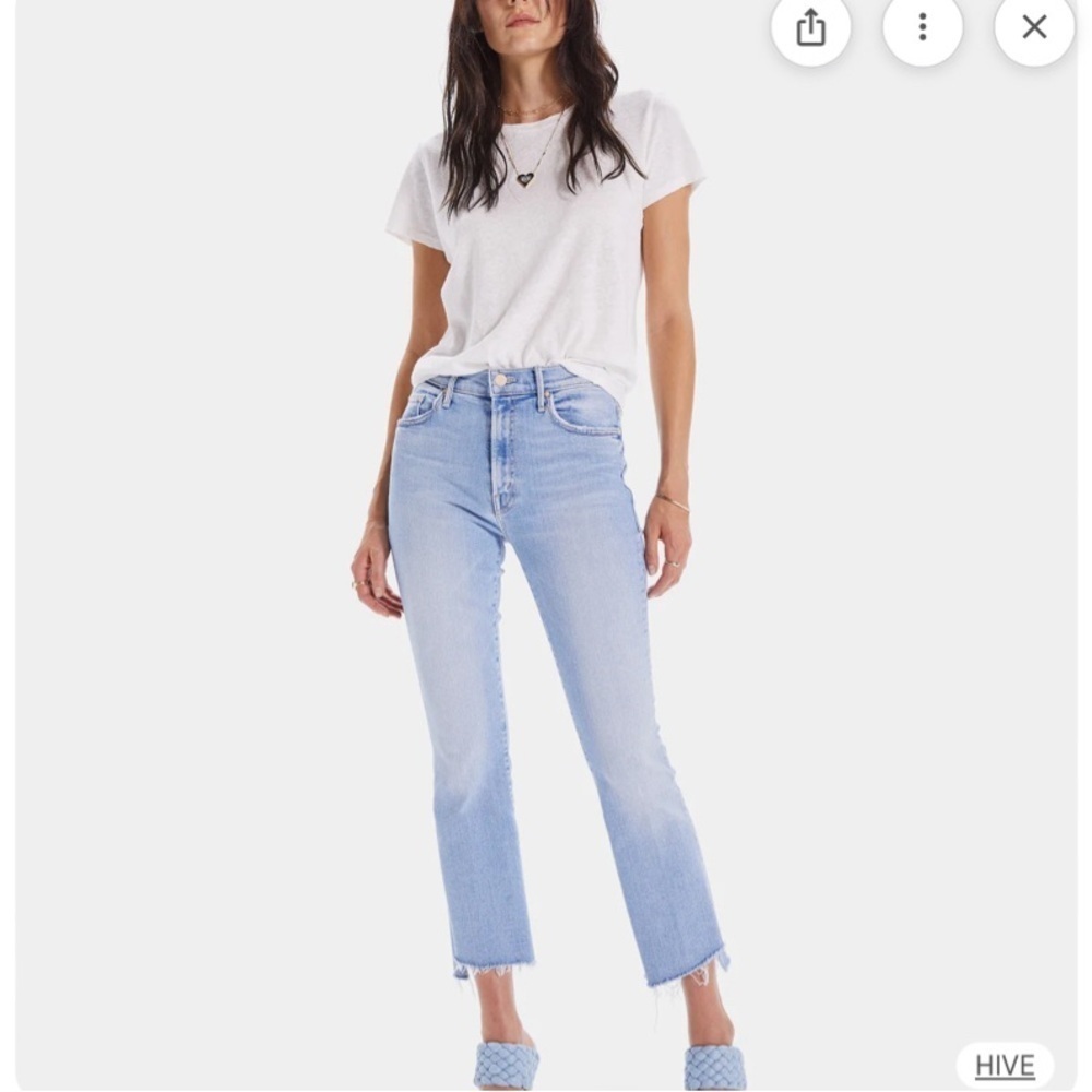 MOTHER The Insider Crop Step Fray Wash Jeans 29  Limited Edition